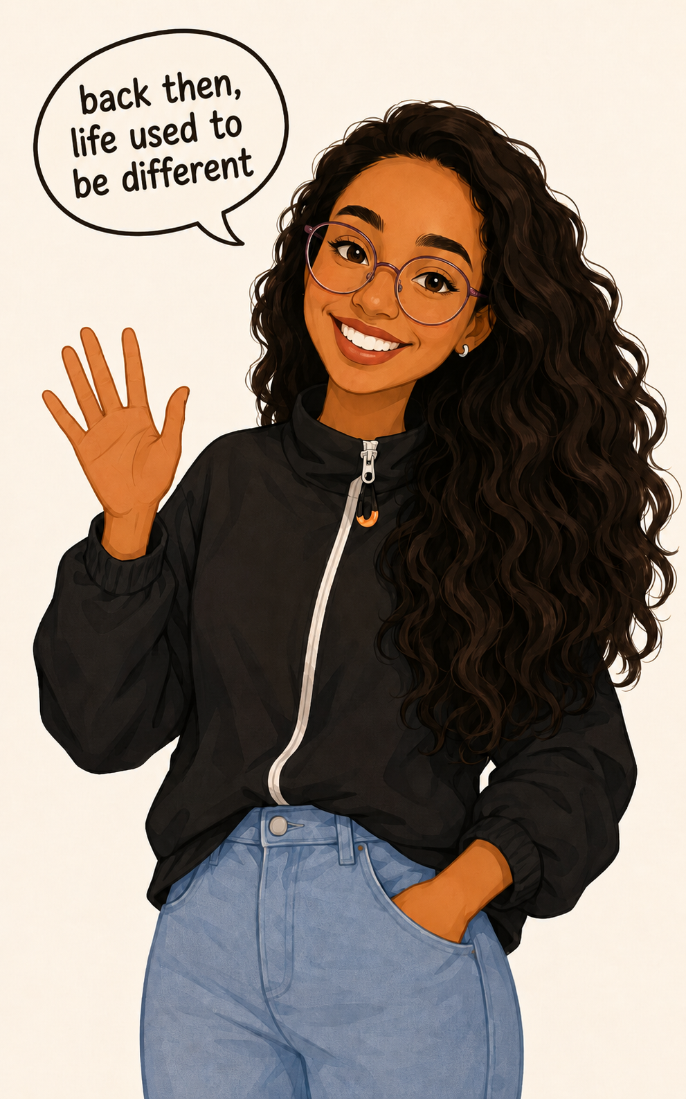 Who Are You? — illustrated character waving with speech bubble